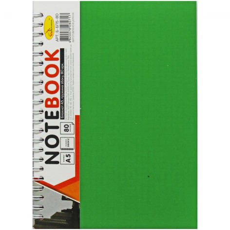 Блокнот А5, 80 л., Зеленый