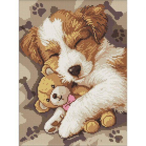 Алмазна мозаїка "Сплячий джек-рассел" 30х40 см