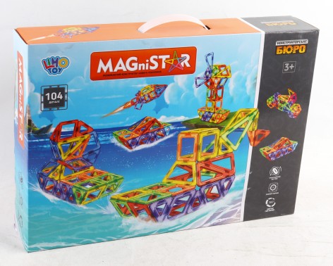 УЦЕНКА 20% Конструктор магнитный, транспорт, 58 дет., в кор-це, 45,5-32-8 см. /6/