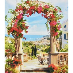 Алмазна картина Арка із квітів Strateg 30х40 см (HEG88129)