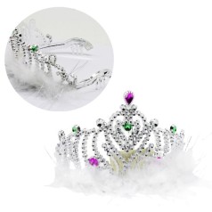 Корона дитяча святкова, з пір'ям (мікс)