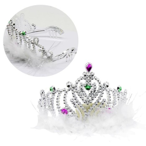 Корона детская праздничная, с перьями (микс)