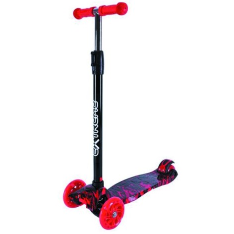 Самокат детский 4-х колес. MAXI, колеса PU светятся, пакет "Пламя" (КРАСНЫЙ)