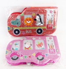 УЦЕНКА 30% Набір для творчості акварельні фарби,фломастери, олівці, воскова крейда, 96предм, 4 види, пенал, 39-23,5-4см 