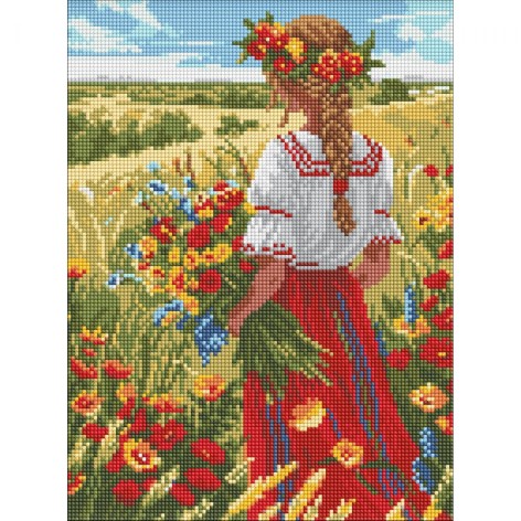 Набор с алмазной мозаикой "В родных полях" 30x40см