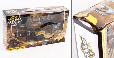 УЦЕНКА 20% Набор с фигурками военный, транспорт 2шт, солдат 9см, 2 вида, в кор-це, 43-24,5-10,5см 