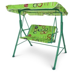 Качели садовые M 4019-2 (1шт) металл, д106-ш75-в117см, сиденье70-30см, крыша, салатовый.