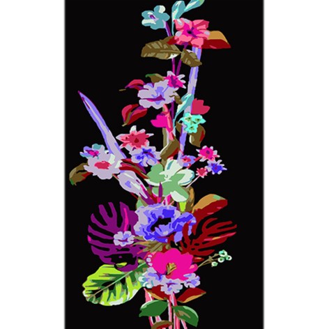 Набор для росписи Весенняя палитра на черном фоне размером 50х25 см (BH5025-9)