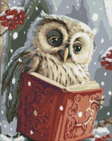 Алмазная мозаика - "Умная совушка с голограммными стразами" (AB) ©art_selena_ua, 40х50см
