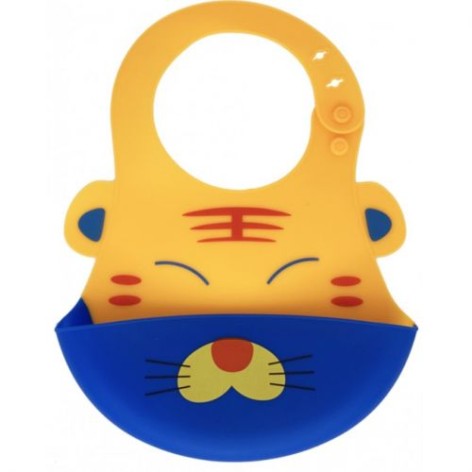 Слюнявчик силиконовый, оранжевый