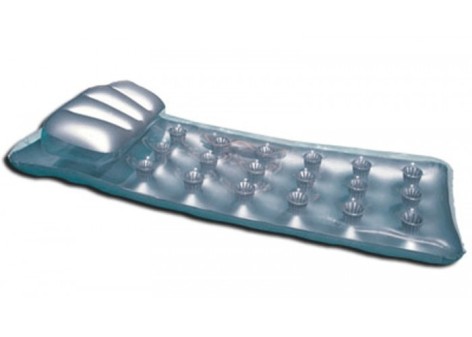 Пляжний надувний матрац з подушкою (сріблястий)