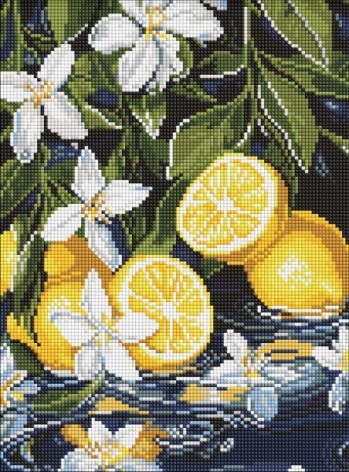 Алмазная мозаика - "Лимоны в разрезе" ©art_selena_ua, 30х40см