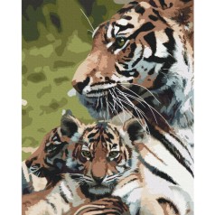Картина за номерами: Сім'я тигрів 40*50 BS52792