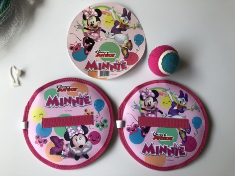 Игрушка с шариком липучкой Минни Маус, в сетке 19см 