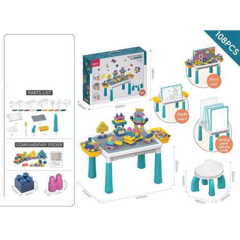 Конструктор зі столиком та стільчиком, 108 великих деталей 10350A-Q03B