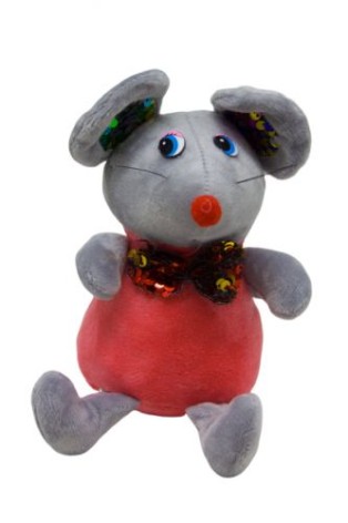 Мишка в блискучій шийній хустці (сіра)