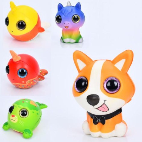 Іграшка антистрес, тварина, 14см, сквіші, мікс видів, 1вид, /120/ 9шт у п/е 34*28*9см