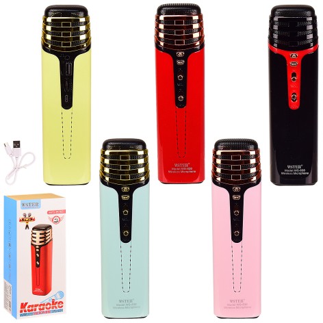Микрофон-караоке FM радио, 5 цветов, в коробке 10*8*22.5 см, размер игрушки – 5*5*20 см
