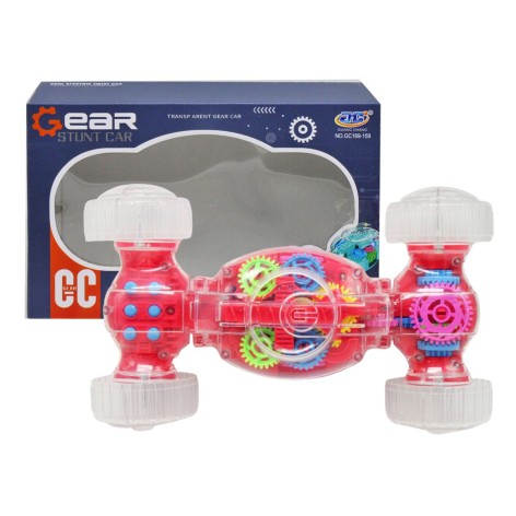 Машинка-перевертыш прозрачная, красный