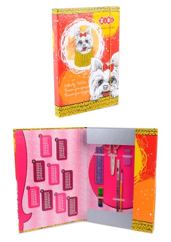 Папка для роботи Lovely Dog, картонна, на гумках А4+ (300х212х28мм), Kids Line