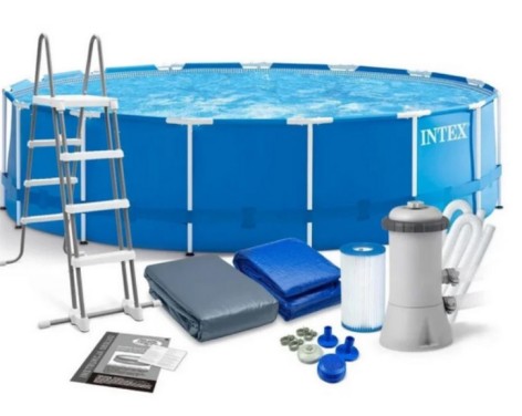 Басейн каркасний 457-122см, 16805л, фільтр-насос, драбина, підстилка, тент, в кор-ці 