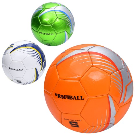 М'яч футбольний розмір 5, ПВХ, 2,7мм, 340-360г, 3 види, в п/е 