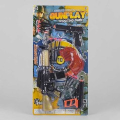 Військовий набір 13 елементів, автомат, 2 пістолети, 9 патронів на присосці, окуляри, на листі /84-2/