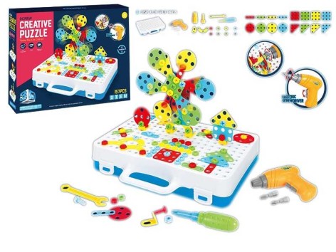 Мозаїка 3D, 146 деталей, інструменти, електричний шуруповерт, валізка, кор. 