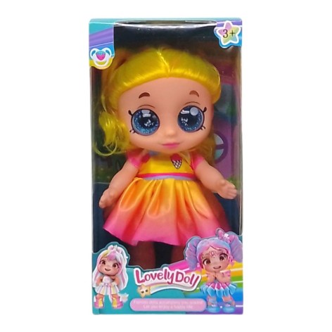Лялька "Lovely Doll", 22 см (жовта) (підсвічування, весела пісенька, рухомі частини)