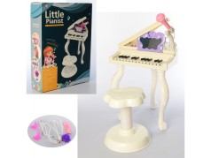 Синтезатор детский на ножках, 25 клавиш, 29 см, стул, микрофон, MP3, музыка, свет, USB-шнур, батарейки, в коробке, 47-35-11 см