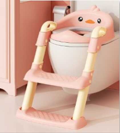 Cидіння для унітазу дитяче Bimbo колір РОЖЕВИЙ, зі сходами та ручками, в кор. 
