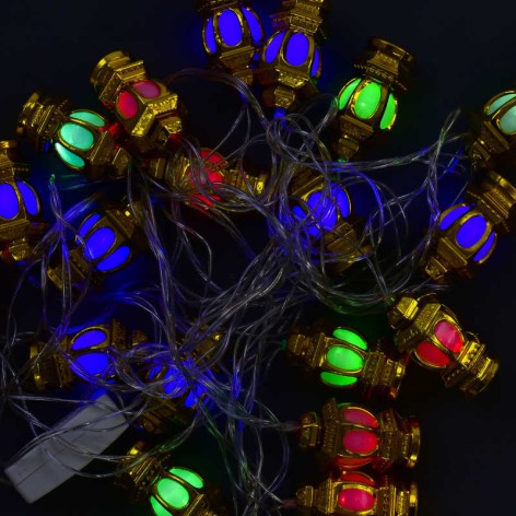 Гирлянда светодиодная 20 лампочек, 5 метров, мультиколор, от сети 220 В, в п/е 