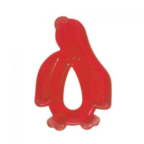 Прорезыватель с водой "Пингвин", красный