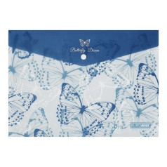 Папка конверт на кнопці ARABESKI, А4, матовий напівпрозорий, пластик, синій, ціна за 2 шт.