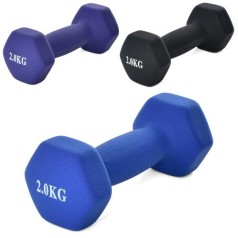 Гантель неопрен, 2кг, 3 кольори, кул, 17-7,5см 