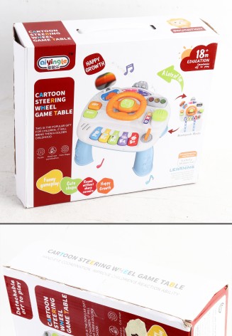 УЦЕНКА 20% Центр розвиваючий 2в1 (ігровий столик 25-25-21,5см, підвіска на ліжко 25-22см), музика, звук, світло, кермо, ключ, піаніно, дзеркало, рухливі деталі, 2 кольори, на бат-ці, в кор-ці, 30-27-9см /12/