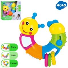 Гра гусінь 25см, підвісні деталі, брязкальце, тріскачка, зеркало, в кор-ці, 18-18-6см 