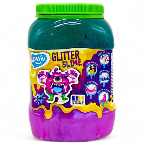 Слайм-антистресс "Lovin: Big slime", 1150 мл, перламутр+темно-бирюзовый
