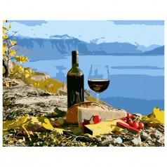 Картина по номерам VA-1132 "Вино біля моря", розміром 40х50 см