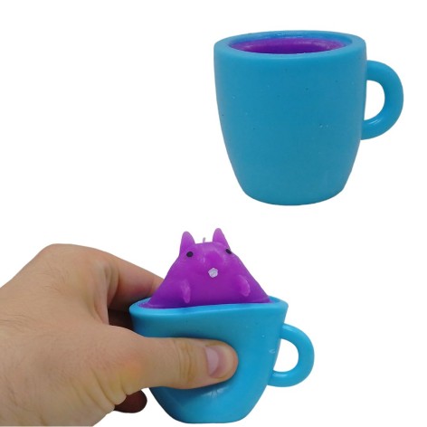 Іграшка-антистрес Білка в чашці (синій)
