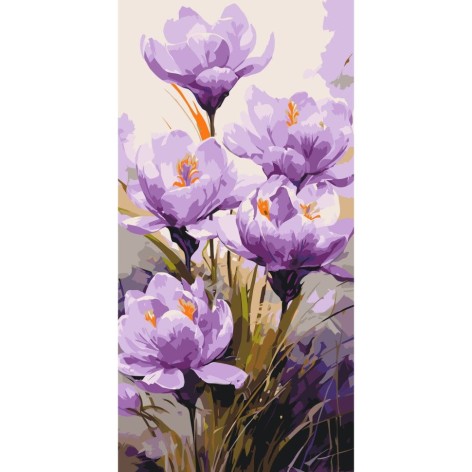 Картина за номерами "Крокуси" 40х80 см