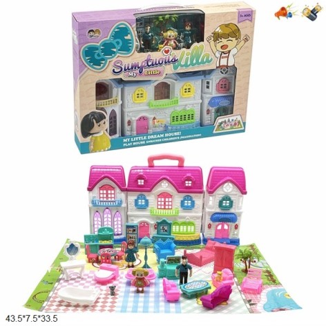 Кукольный дом 23558A с куклами,меблями кор.43,5*7,5*33,5 /24/