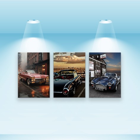 Набір постерів Riviera Blanca "Ретро пейзаж" 3 шт на полотні 28x40 см (PS-004)