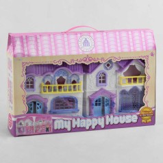 Будиночок іграшковий 2 поверхи, 2 фігурки персонажів, кінь, меблі, світло, звук, на батарейках, в коробці