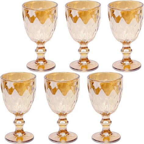 Бокал из цветного стекла 200мл 20015D-B Черный, 6 шт. в уп. //