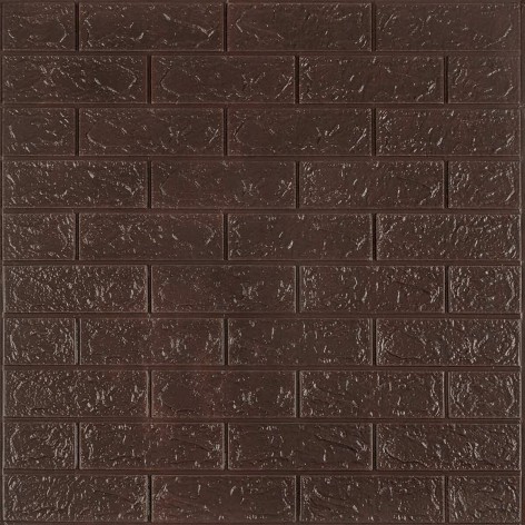 3D панель самоклеющаяся кирпич Чёрный шоколад 700x770x3мм (018-3) SW-00000543