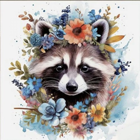 Набор для творчества алмазная картина Енотик в цветах Strateg размером 30х30 см (ME13831)