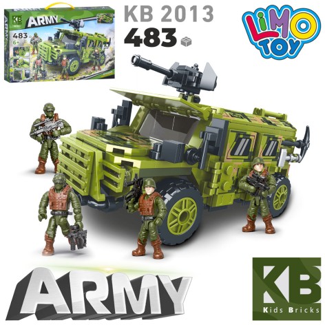 Конструктор військова машина, фігурки 4шт, 483дет, в кор-ці 48-30-7см 