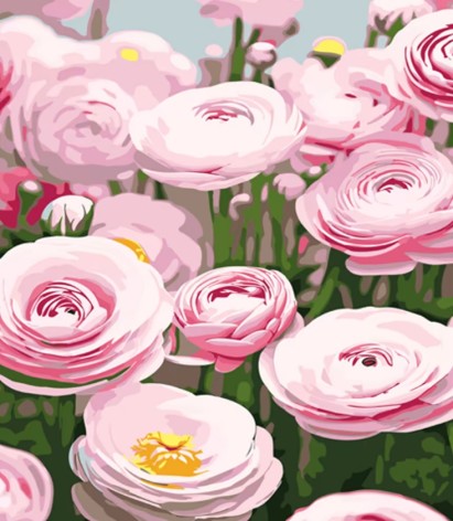 Набор для росписи по номерам Лепестковые мечты Strateg размером 30х40 см (LY21)