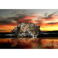 Набор для творчества алмазная картина Jaguar - сила и грация Strateg размером 50х65 см кр (SGK71727)